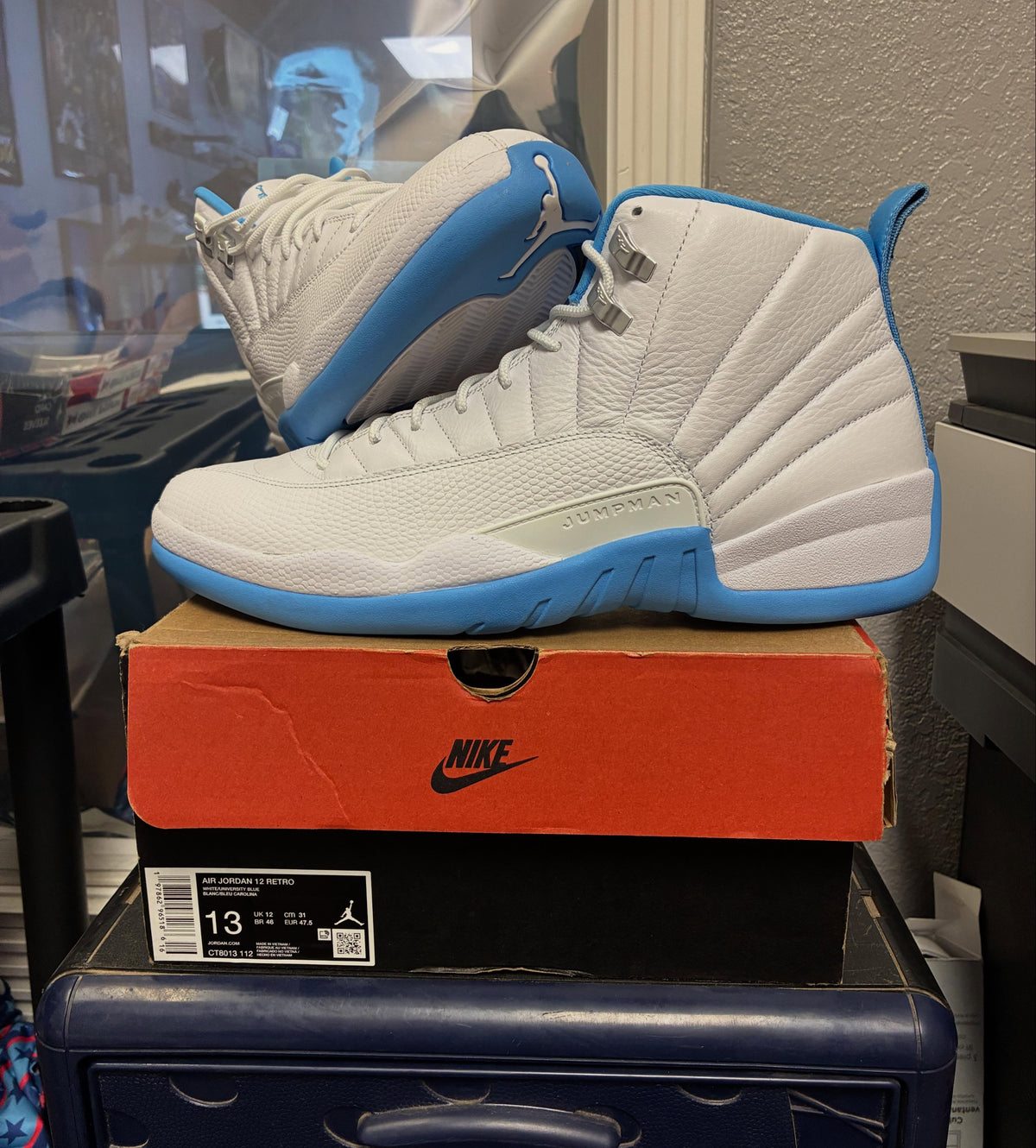 Jordan 12 Retro Melo (White/University Blue)