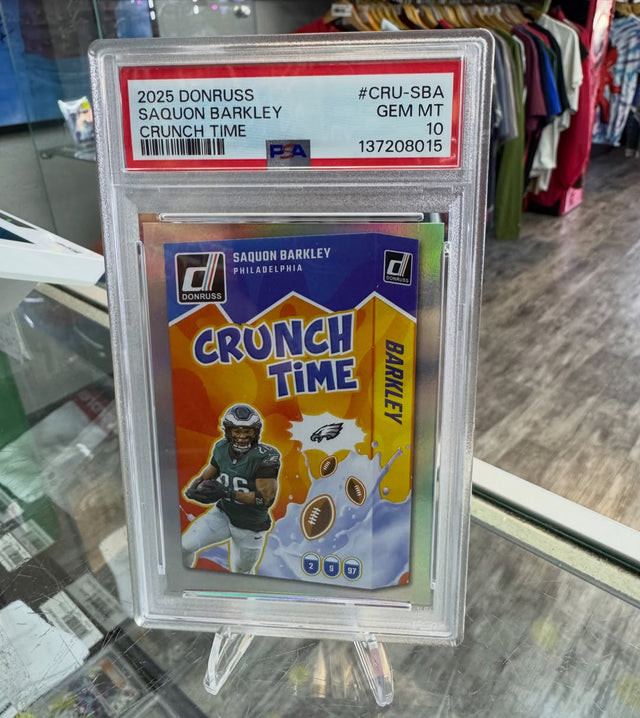 2025 Donruss Saquon Barkley Crunch Time Psa 10